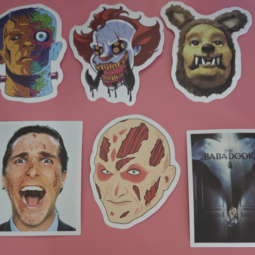 Horror Movie Character Stickers Set